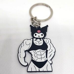 Kuromi Anime Muscle Keychain 💪 Bag Charm